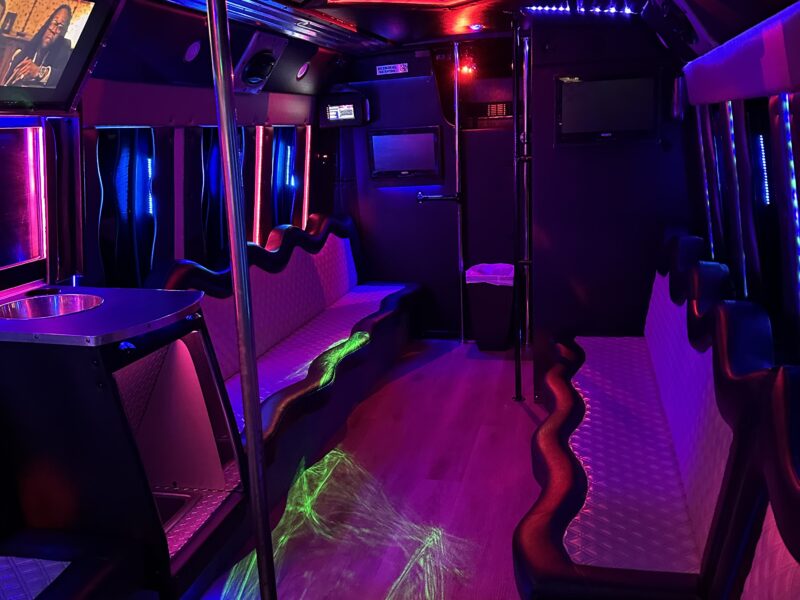 Black 26 passenger party Bus